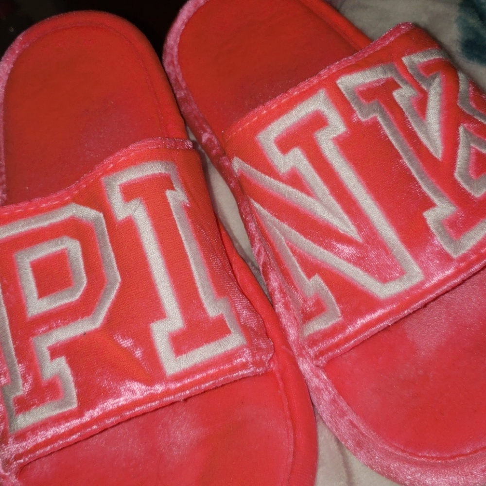 PINK velvet slippers
